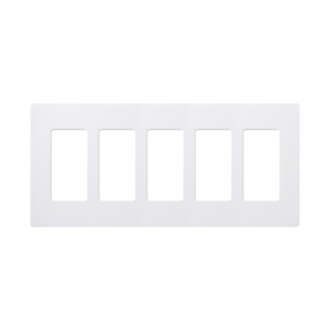 Placa de pared 5 espacios, para atenuador (dimmer), switch ó control remoto PICO inalámbrico