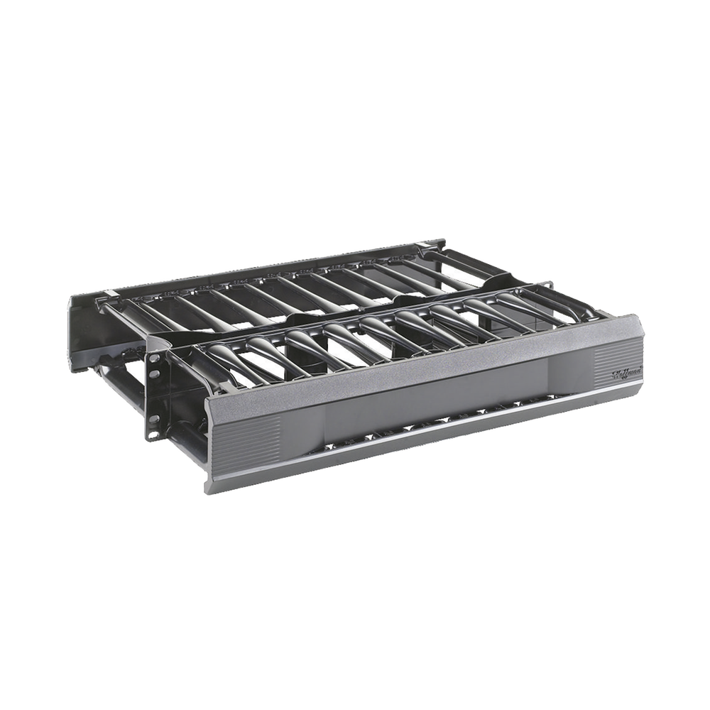 Organizador de Cables Horizontal CableTek, Doble (Frontal y Posterior), Para Rack de 19in, 2 UR