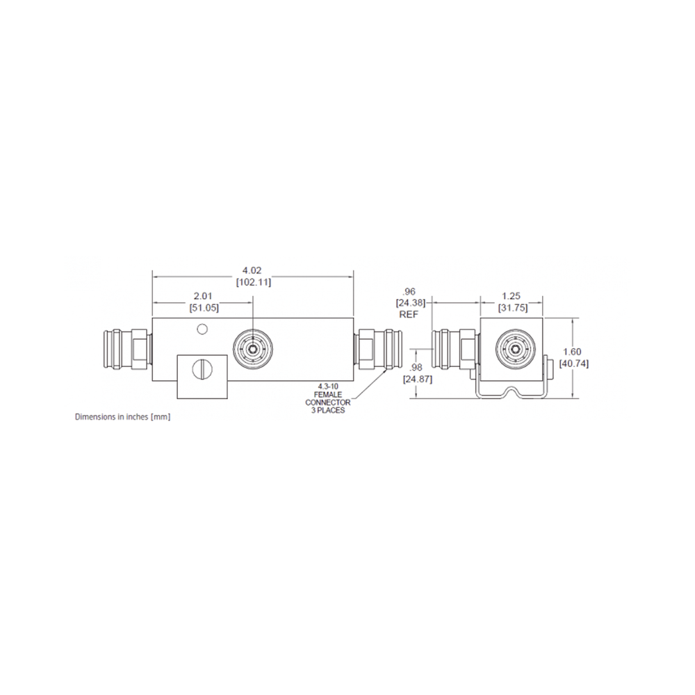 20dB (100:1) Tapper 350-5930MHz 500W -161dBc 4.3-10 IP67 . - Imagen 2