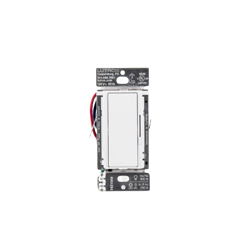 (Caseta Wireless) DIVA Atenuador de pared. Aumenta/Disminuye Intensidad de Iluminación. No requiere cable neutro. 150W LED / 600W INC/HAL - Imagen 4