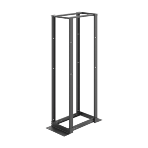 Rack de Cuatro Postes Estǭndar de 19", Rieles Numerados y Roscados #12-24, Profundidad Ajustable de 450 a 1050 mm, 45 Unidades de Rack, Color Negro