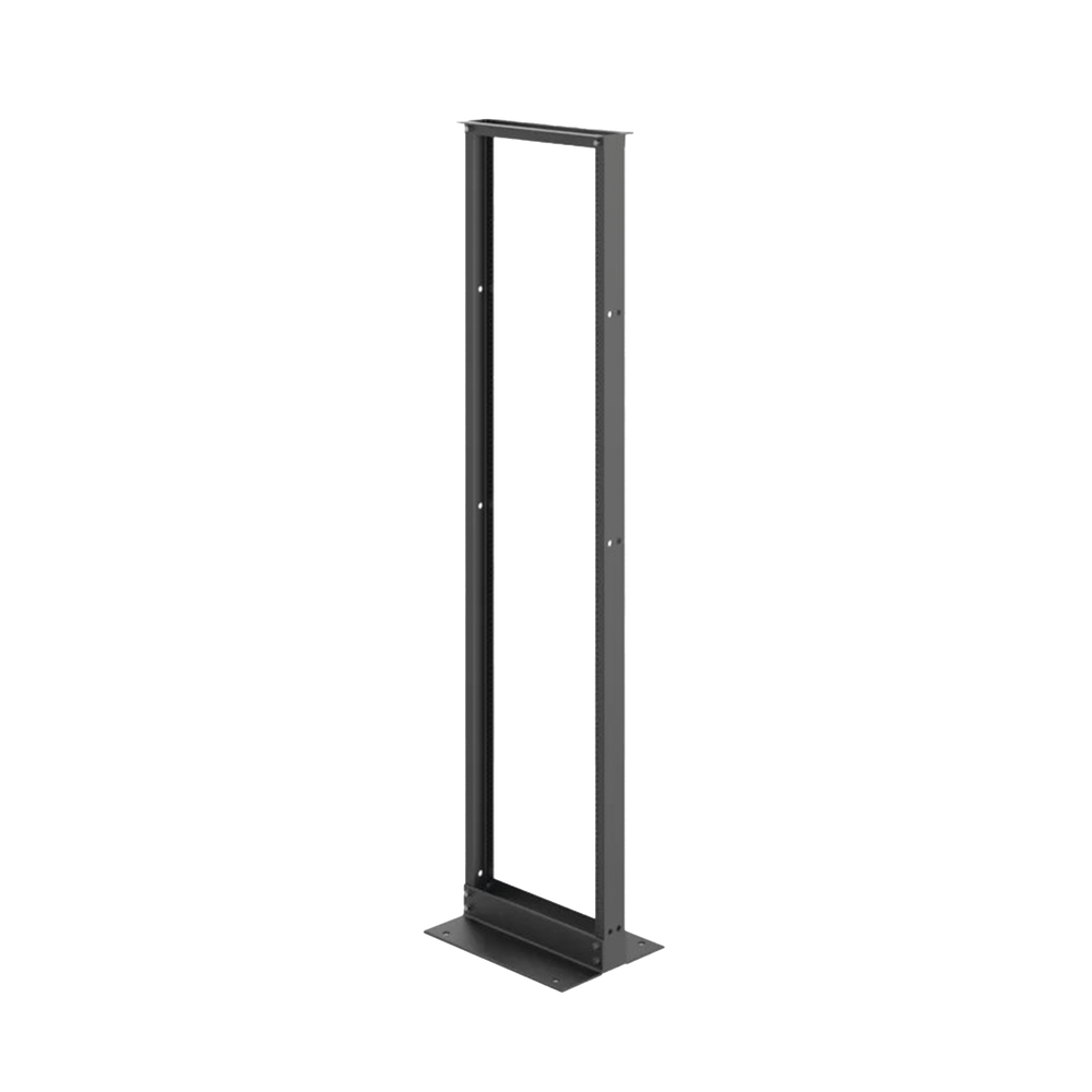 Rack de Dos Postes Estǭndar de 19 in, Rieles Numerados y Roscados #12-24, Fabricado en Aluminio, 45 Unidades de Rack, Color Negro