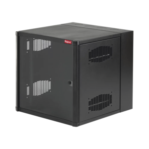 Gabinete AccessPlus de 12 UR Montaje en Pared de 19in, Rieles Numerados y Roscados #10-32, Puerta con Ventana de Seguridad, 600 mm de Ancho, 637 mm de Profundidad, Color Negro