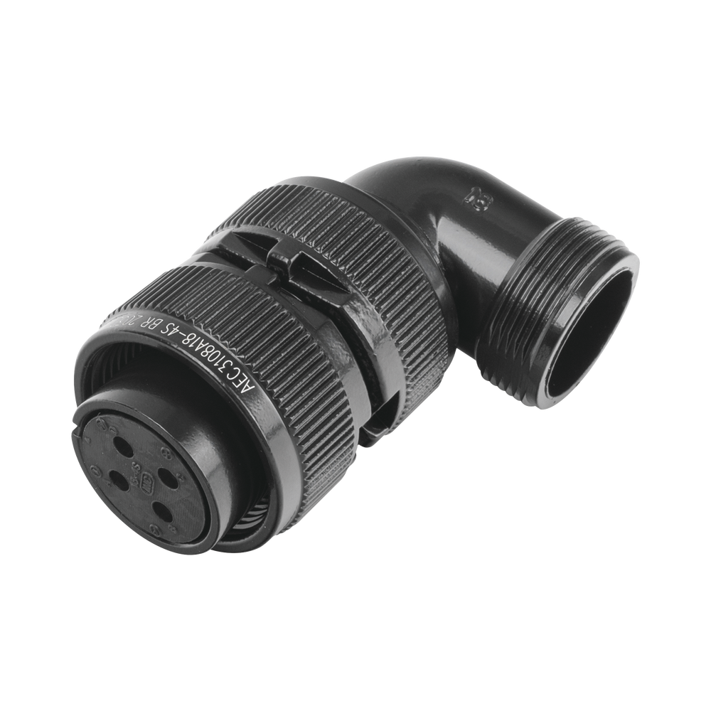 Conector Plug en ǁngulo Recto de 4 Contactos Hembra Soldables para Radio de Locomotora.