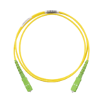 Jumper de Fibra Optica Monomodo 9/125 OS2, SC/APC-SC/APC Simplex, OFNR (Riser), Color Amarillo, 1 Metro (3.28 Pies)