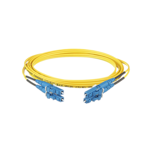 Jumper de Fibra Optica Monomodo 9/125 OS2, LC-LC Duplex, OFNR (Riser), Color Amarillo, 1 Metro (3.28 Pies)