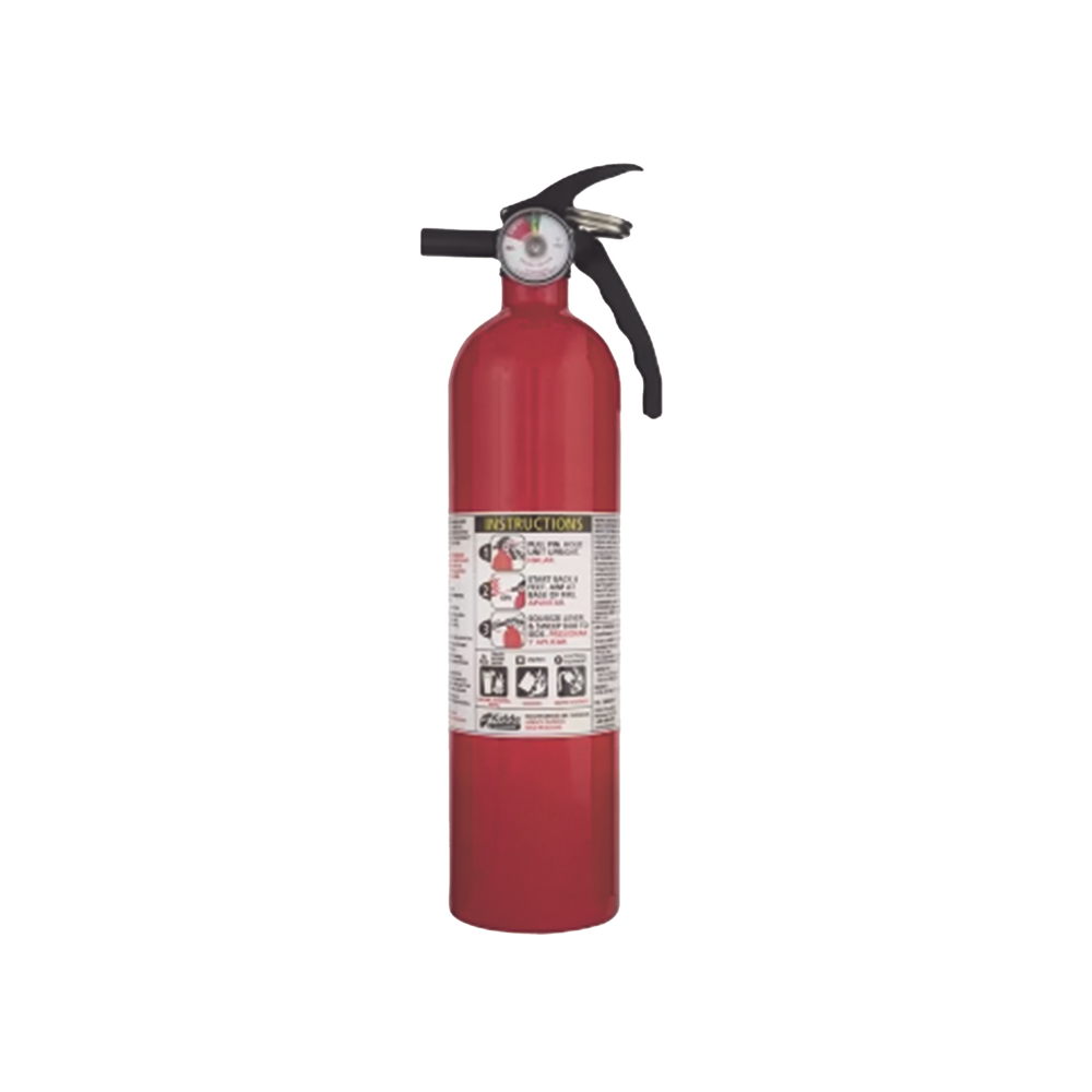 Extintor Desechable de Polvo Químico Seco | Fuegos Clase A, B y C | Soporte Metálico | Pieza de 2.5 lb