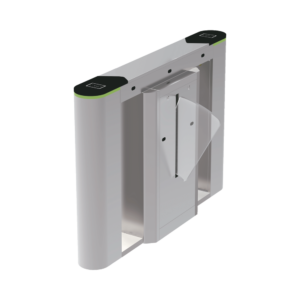 Unidad central para puerta de cortesía tipo FLAP bidireccional / 30 personas por minuto / Acabado de Lujo / Apertura en 1 segundo / Acero inoxidable / Indicadores LED / Alarma por acceso denegado
