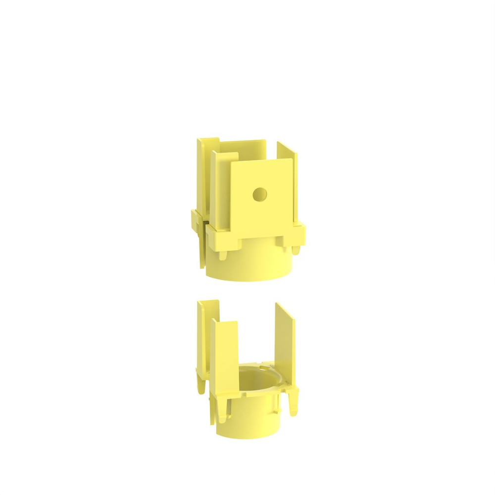 Tapa con 1 Salida a Tubo Corrugado de 1.5in (38mm), Para uso con Canaletas 2X2 FiberRunner™, Color Amarillo - Imagen 2