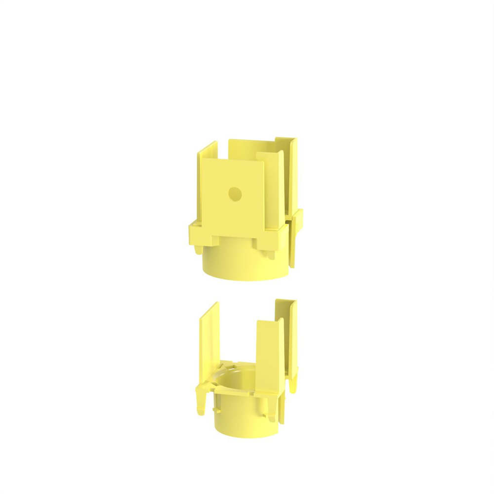 Tapa con 1 Salida a Tubo Corrugado de 1.5in (38mm), Para uso con Canaletas 2X2 FiberRunner™, Color Amarillo - Imagen 3