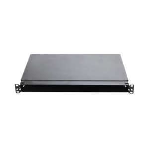 Panel de Distribuci?n de Fibra ?ptica, Acepta 4 Casetes QuickNet o Placas FAP/FMP con Panel CFAPPBL1 (No Incluido), Bandeja Fija, Hasta 96 Fibras, Color Negro, 1UR