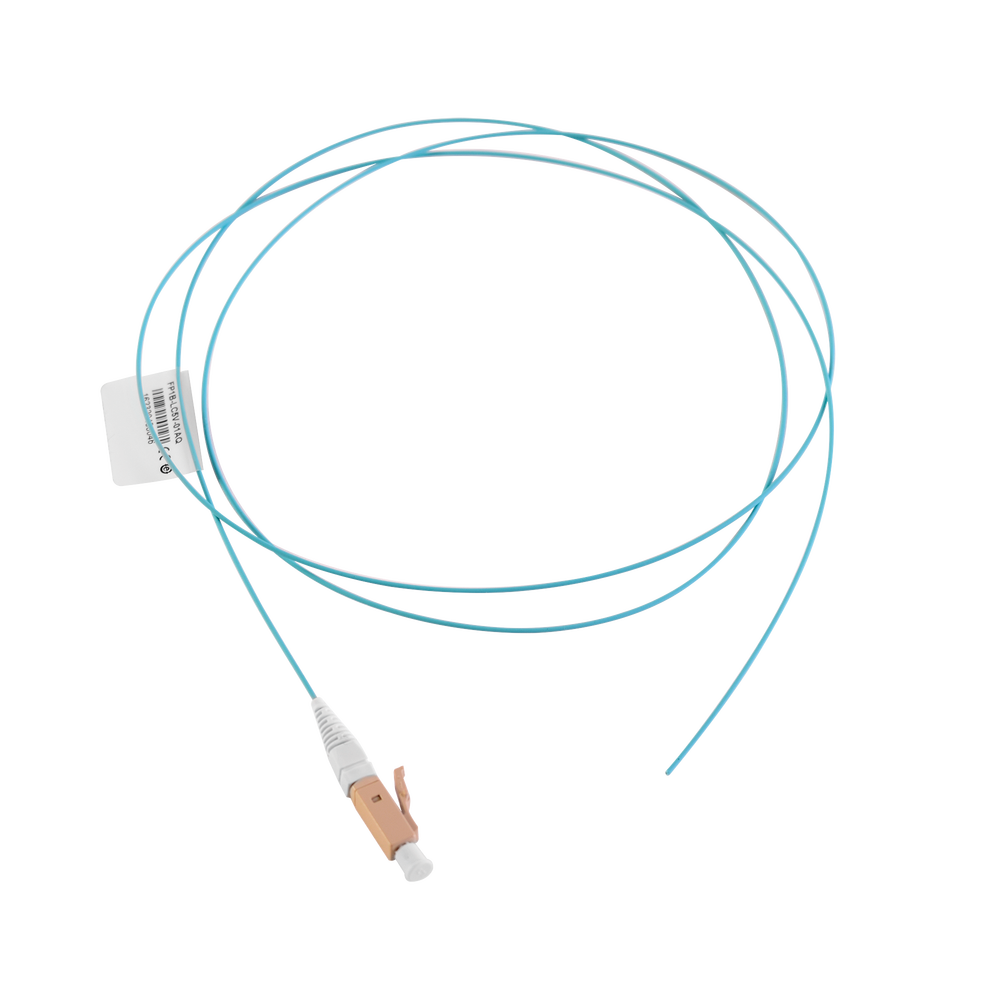 Pigtail de Fibra ?ptica LC Simplex, Multimodo OM3 XGLO 50/125, OFNR, Color Aqua, 1 Metro (3.28 Pies)