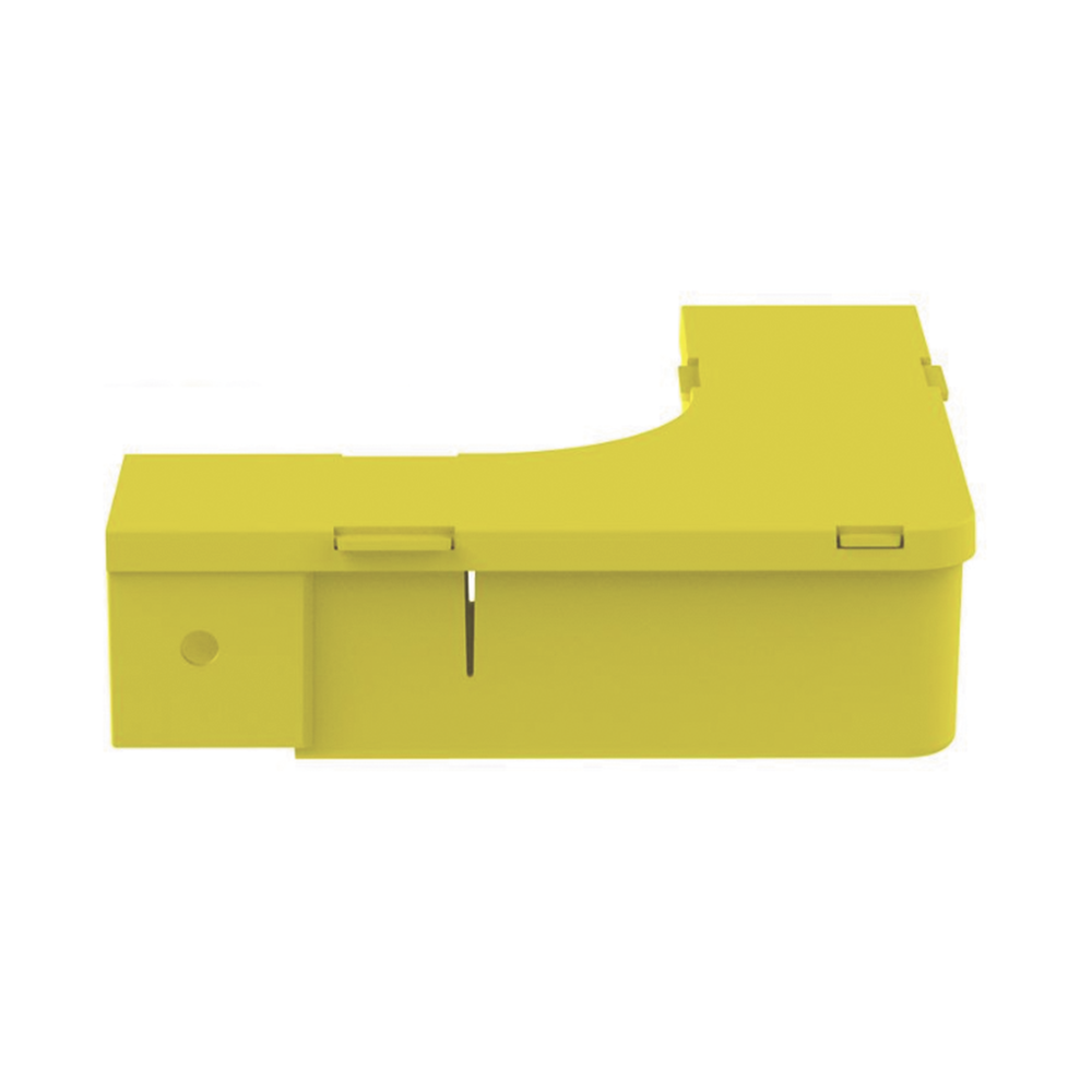 Ángulo Recto a 90º Horizontal con Tapa, Para Canaletas FiberRunner™ 2X2, Color Amarillo - Imagen 3