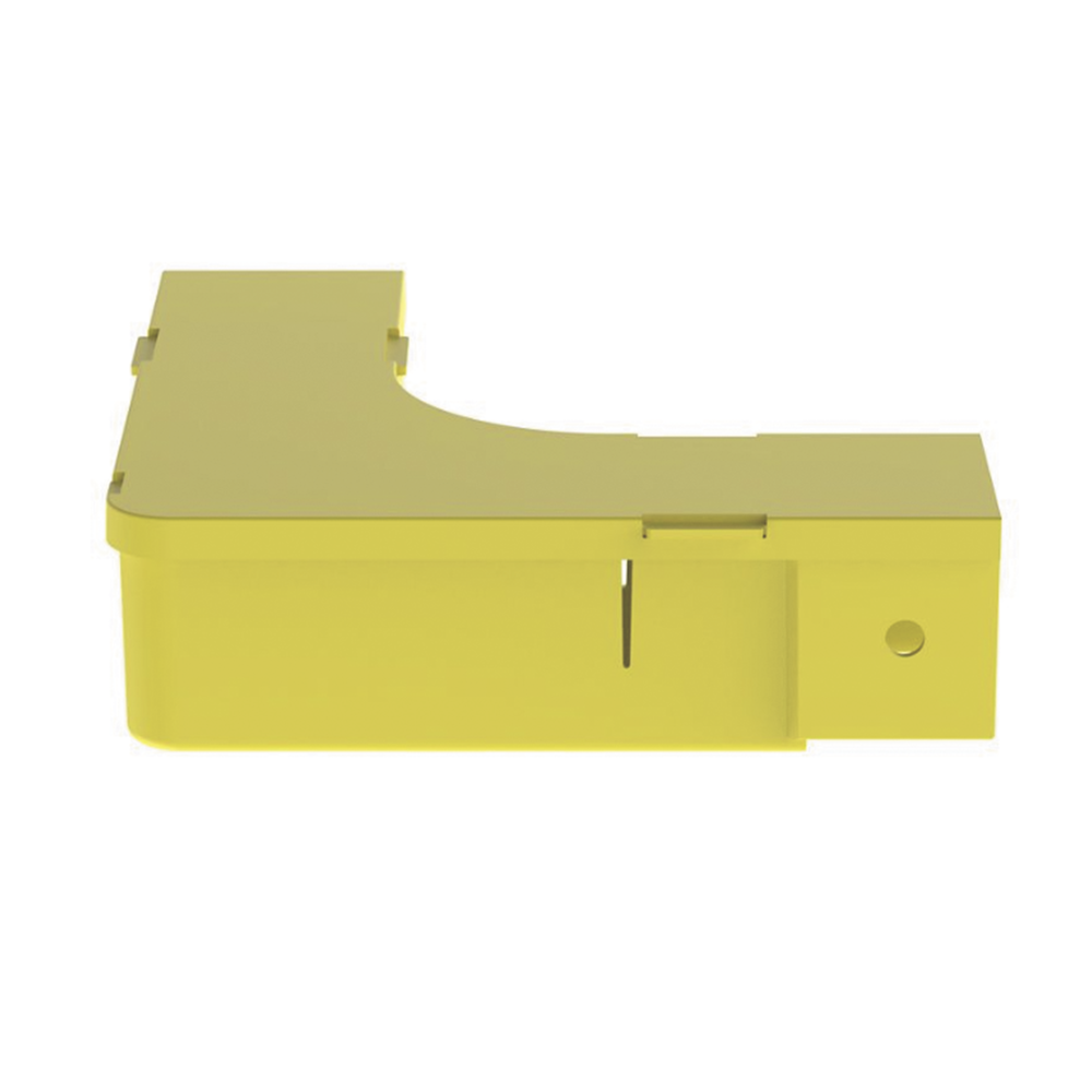 Ángulo Recto a 90º Horizontal con Tapa, Para Canaletas FiberRunner™ 2X2, Color Amarillo - Imagen 2
