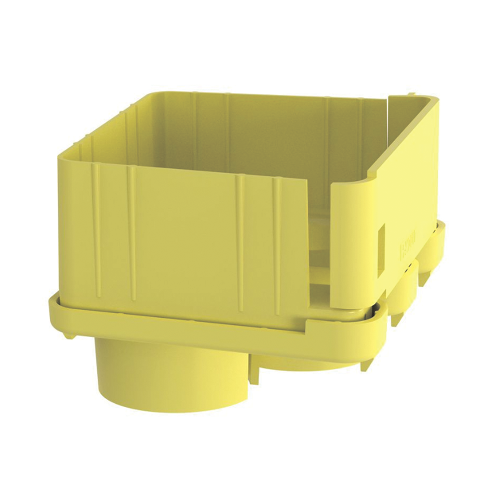 Tapa con 2 Salidas a Tubo de 1.5in (38mm), Para uso con Canaletas 4X4 FiberRunner™, Color Amarillo - Imagen 3