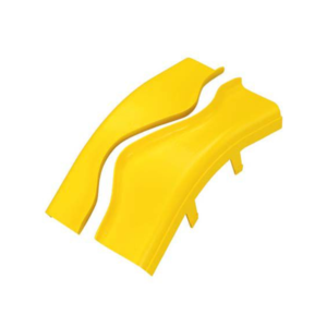 Tapa de Bajada Vertical Exterior de 45º, Para uso con Canaletas 4X4 FiberRunner™, Color Amarillo