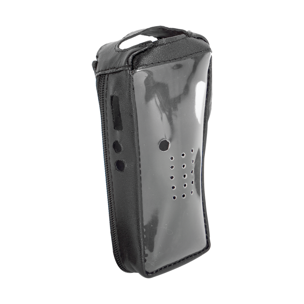 Funda Reforzada de piel con frente transparente para radios TK-2212, TK-2212L, TK-3212 y TK-3212L.