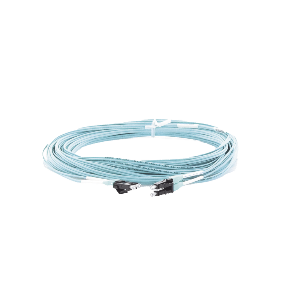 Jumper de Fibra Optica Multimodo 50/125 OM3, LC-LC Duplex, OFNR (Riser), Color Aqua, 15 Metros (49.21 Pies) - Imagen 4