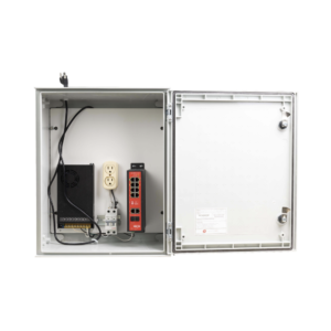 Switch PoE Industrial para exterior / 8 puertos Gigabit con 8 puertos PoE 802.3at / Protecci??n tǸrmica 2P, 16A, Corriente Alterna 400 Vca
