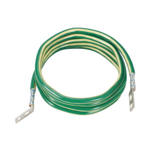 Jumper para Aterrizar Equipos, 6 AWG, con Terminal Doblada a 45 Grados y Terminal Recta, Para Conexi??n a Tierra y Terminal Recta Para Equipos, 1.8m de Largo