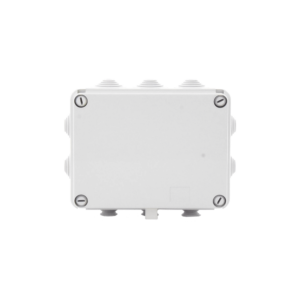 Caja de derivación de PVC Auto-extinguible con 10 entradas, tapa atornillada, 190 x 140 x 70 MM, Para Exterior (IP55)