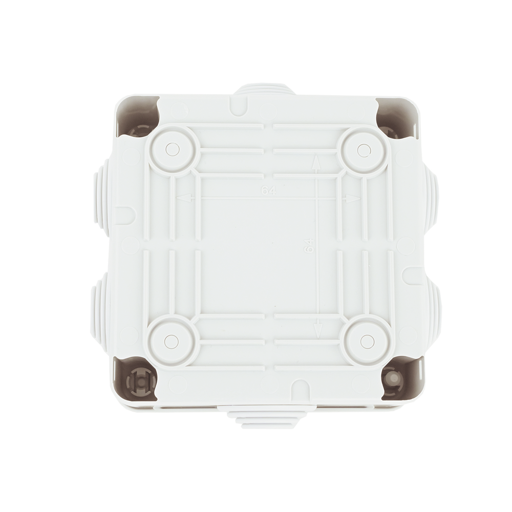 Caja Estanca de PVC Para Derivación y Conexión, 6 Entradas, Tapa con Tornillo de 1/4" de Vuelta, 100x100x50 mm (Área Interna), Uso Exterior IP55, Material que no Propaga el Fuego y Libre de Hálogenos - Imagen 6