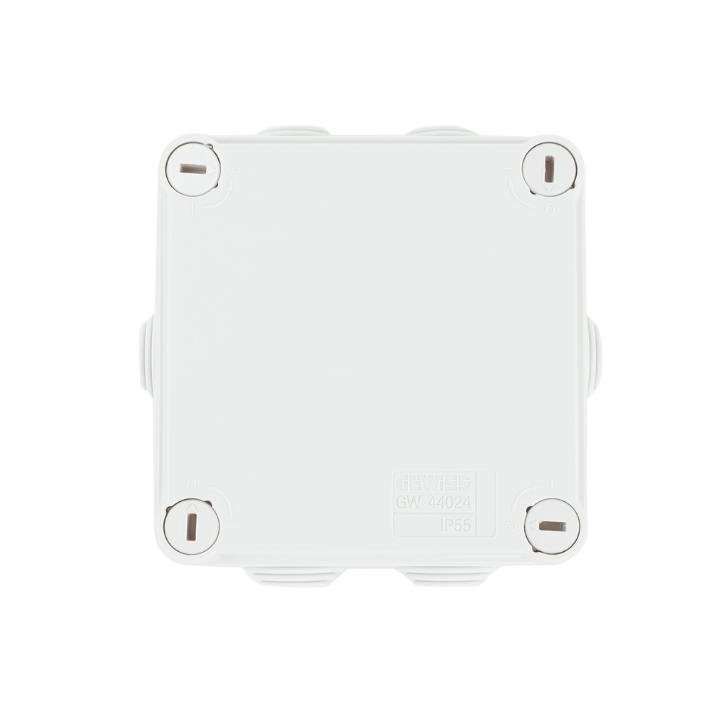 Caja Estanca de PVC Para Derivación y Conexión, 6 Entradas, Tapa con Tornillo de 1/4" de Vuelta, 100x100x50 mm (Área Interna), Uso Exterior IP55, Material que no Propaga el Fuego y Libre de Hálogenos - Imagen 7
