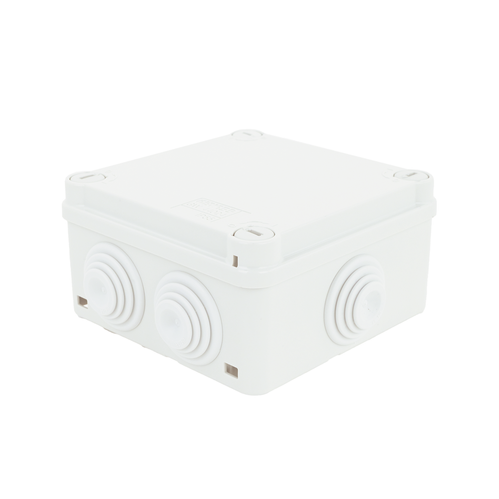 Caja Estanca de PVC Para Derivación y Conexión, 6 Entradas, Tapa con Tornillo de 1/4" de Vuelta, 100x100x50 mm (Área Interna), Uso Exterior IP55, Material que no Propaga el Fuego y Libre de Hálogenos - Imagen 4