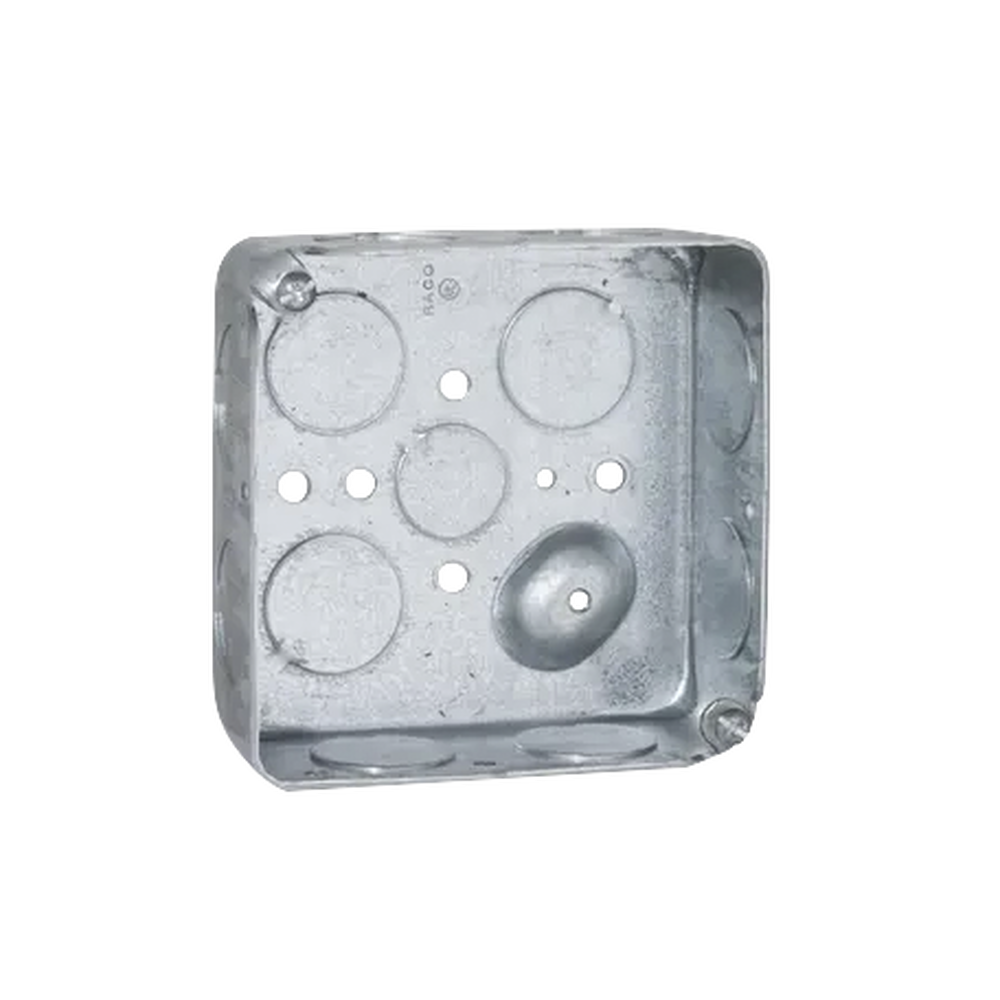 Caja Cuadrada 4 x 4"/Profundidad 1- 1/2"/ 11 Entradas de 3/4" y 1 de 1/2".
