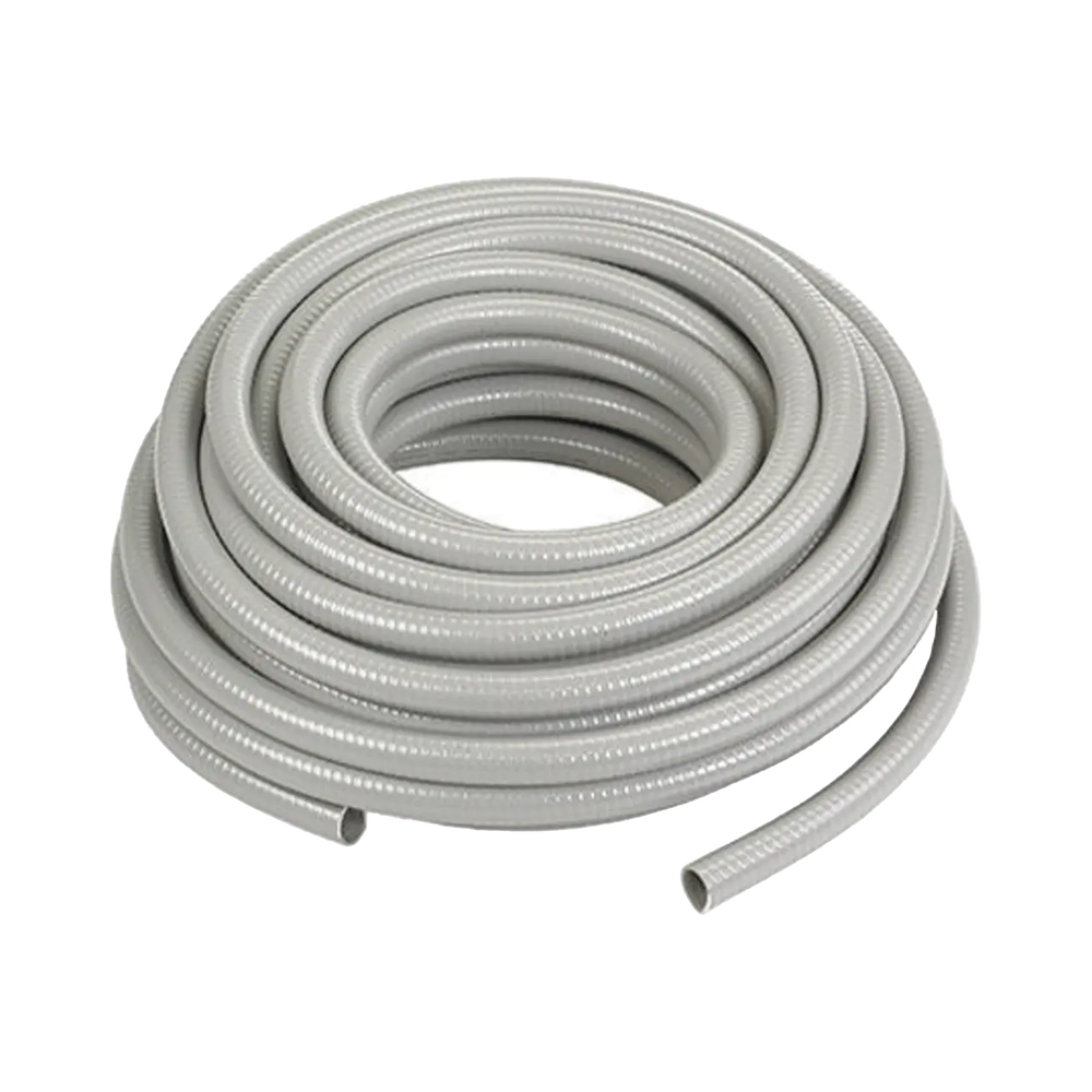 Manguera hermética tipo PolyTuff no metálica, gris de 1 1/2" / 50 pies (15.24 m) / Uso comercial-industrial.