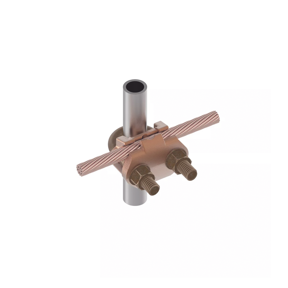 Conector Mecánico para Cable Calibre 4 a 2/0 AWG / Paralelo o 90° a Tubo de 3/8" o Varilla de 5/8" - 3/4". - Imagen 4