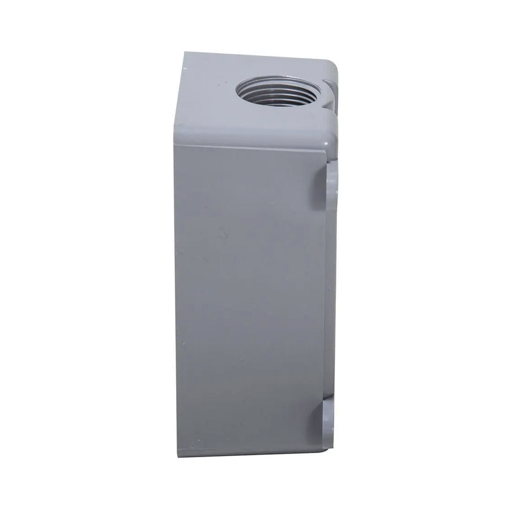 Caja Impermeable de 1 Gang / Profundidad de 2 Pulgadas (5.08 cm) / Cuenta con 3 Salidas Roscadas para Tuber?a de 1/2 ? 3/4 / Color Gris - Imagen 4
