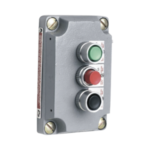 Cubierta para Estaci?n de Control con Tres Botones Pulsadores Rojo-Verde-Negro. / Uso en ?reas Clasificadas.