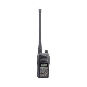 Radio portǭtil aǸreo con Bluetooth incluido, rango de frecuencia 118-136.99166MHz, 6W PEP, 200 canales alfanumǸricos, pantalla de 8 caracteres, incluye: bater??a, cargador, antena y clip