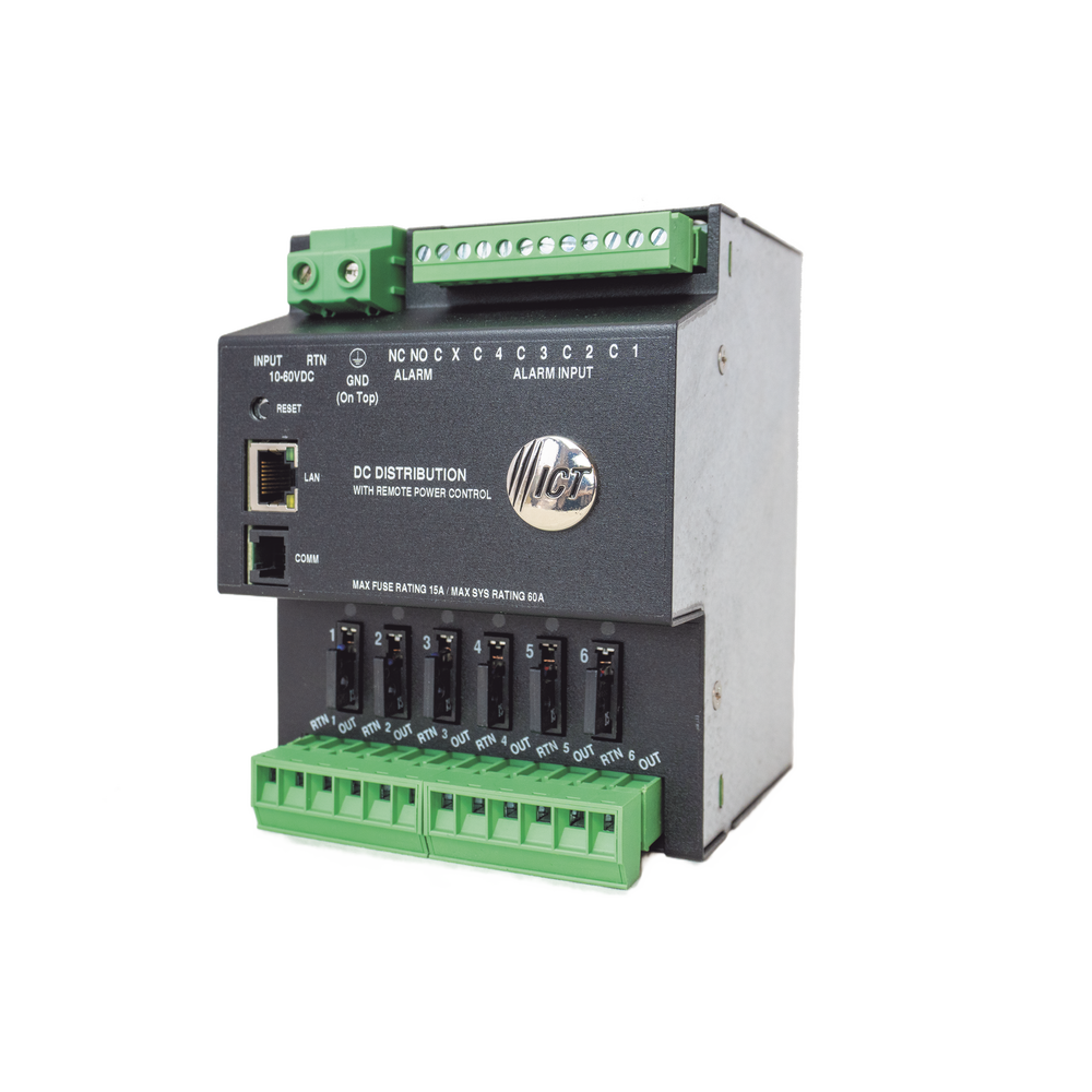 Fuente de distribuci??n de 6 salidas, control y monitoreo Ethernet, Vo: 10-60V Dc, para montaje en riel din
