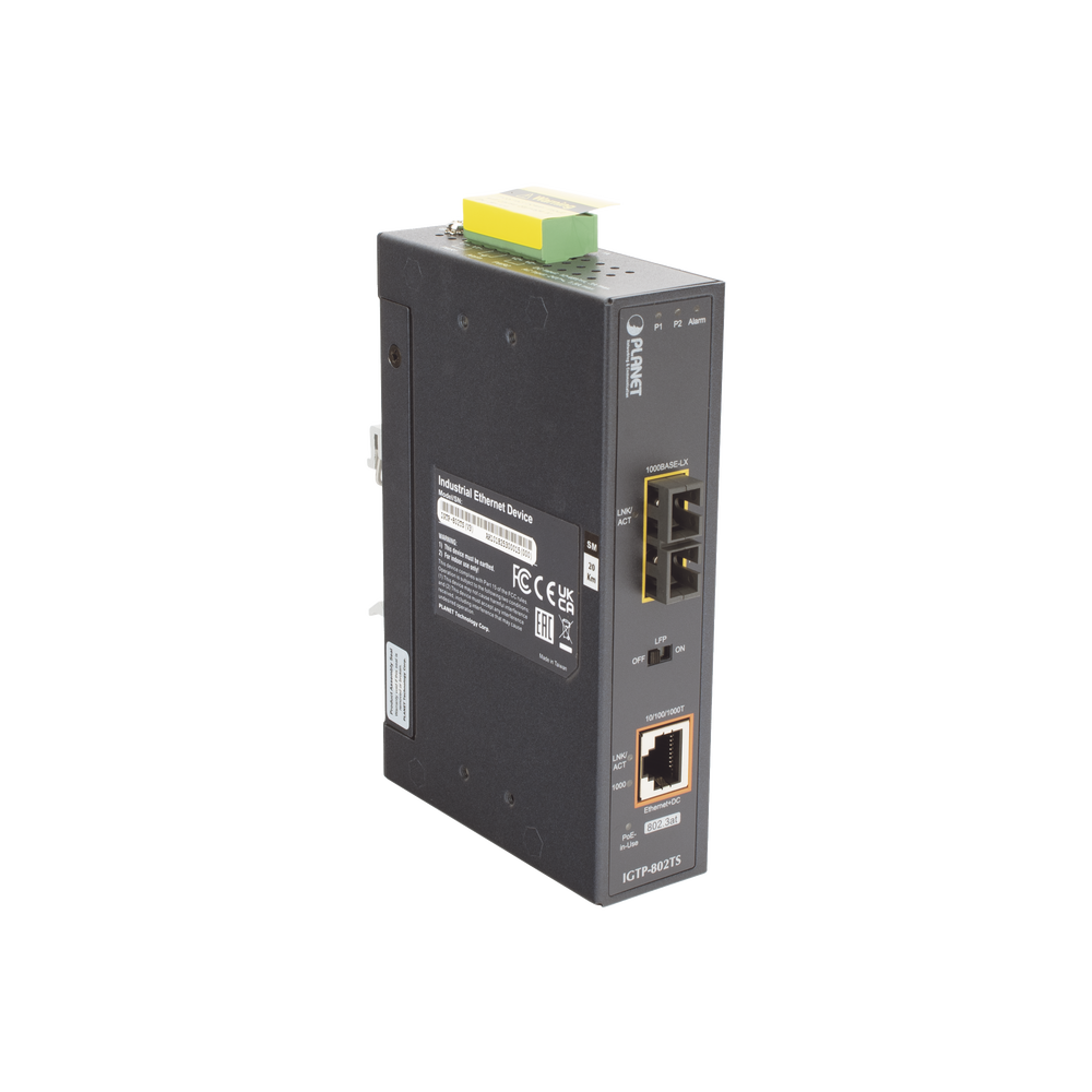 Convertidor de Medios Industrial PoE+ 1000BASE-LX a 10/100/1000BASE-T 802.3at (SC,SM) -20 km - Imagen 5