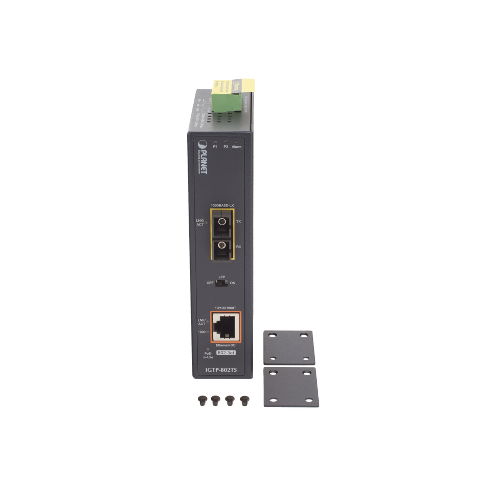 Convertidor de Medios Industrial PoE+ 1000BASE-LX a 10/100/1000BASE-T 802.3at (SC,SM) -20 km - Imagen 7
