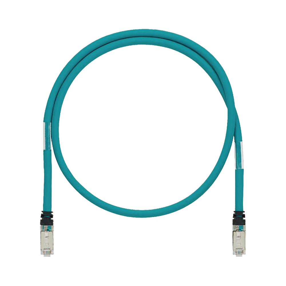 Patch Cord Cat5e de Grado Industrial 600V, Blindado SF/UTP, Calibre 24 AWG, Color Aqua, 2 Metros (6.56 Pies)