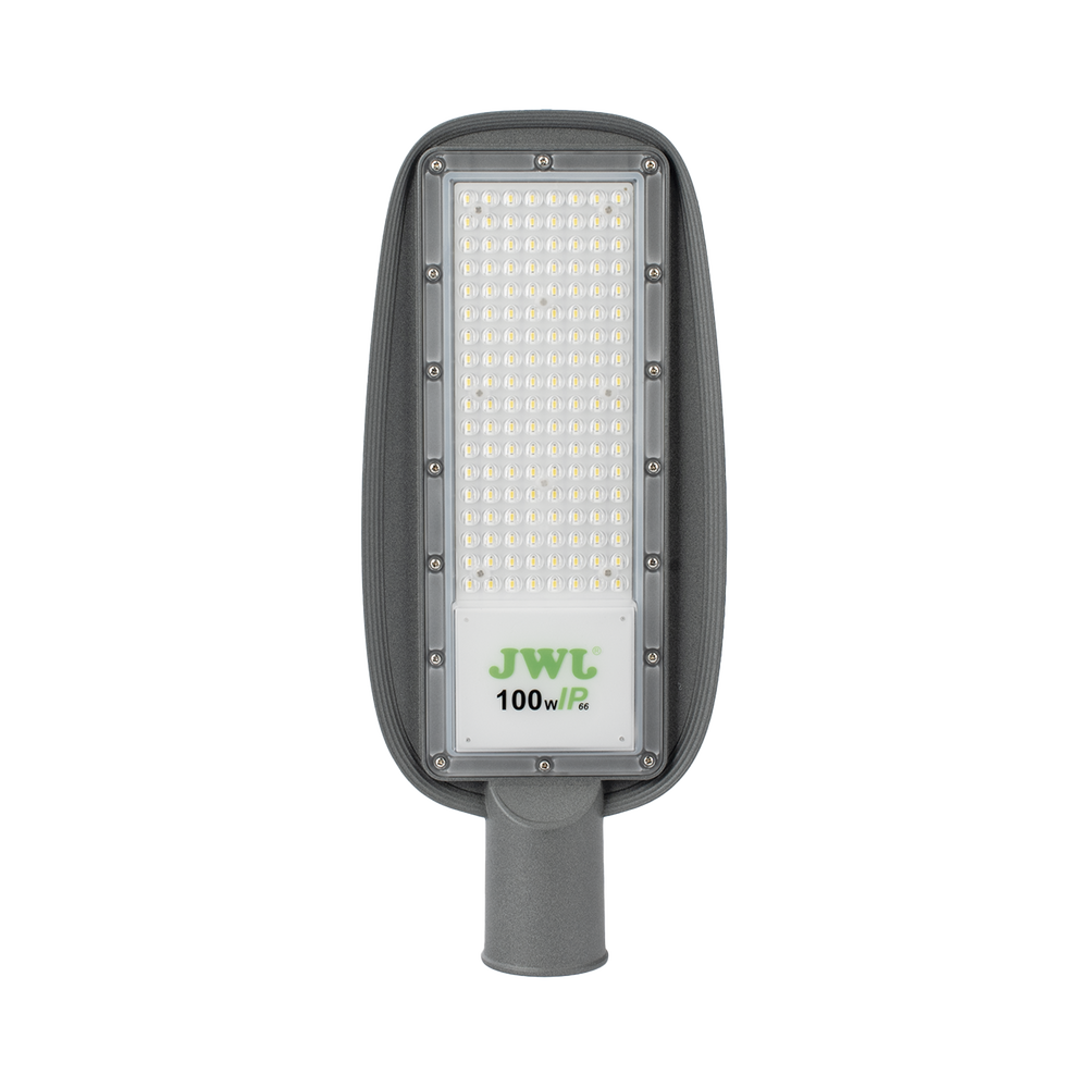 Luminaria LED de 100 W / 100 - 265 V CA~50/60 Hz / Fotocelda / Color Blanco/ Dimensiones 200 x 465 x 78 mm / Ángulo de Luz 135°.