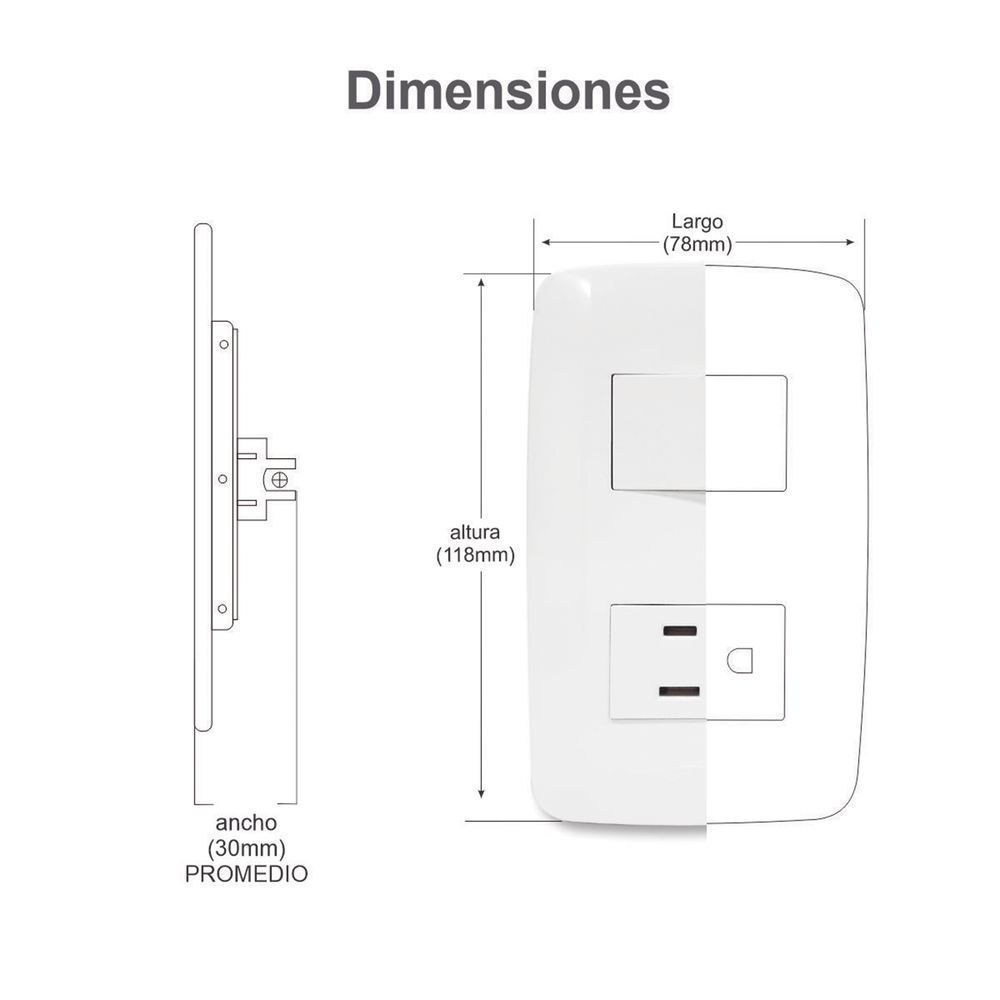 Apagador Escalera de 127 V~60 Hz 10 A / Color Blanco. - Imagen 2
