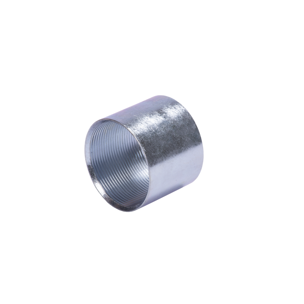 Cople 3" (76mm) pared gruesa con rosca galvanizado etiqueta amarilla