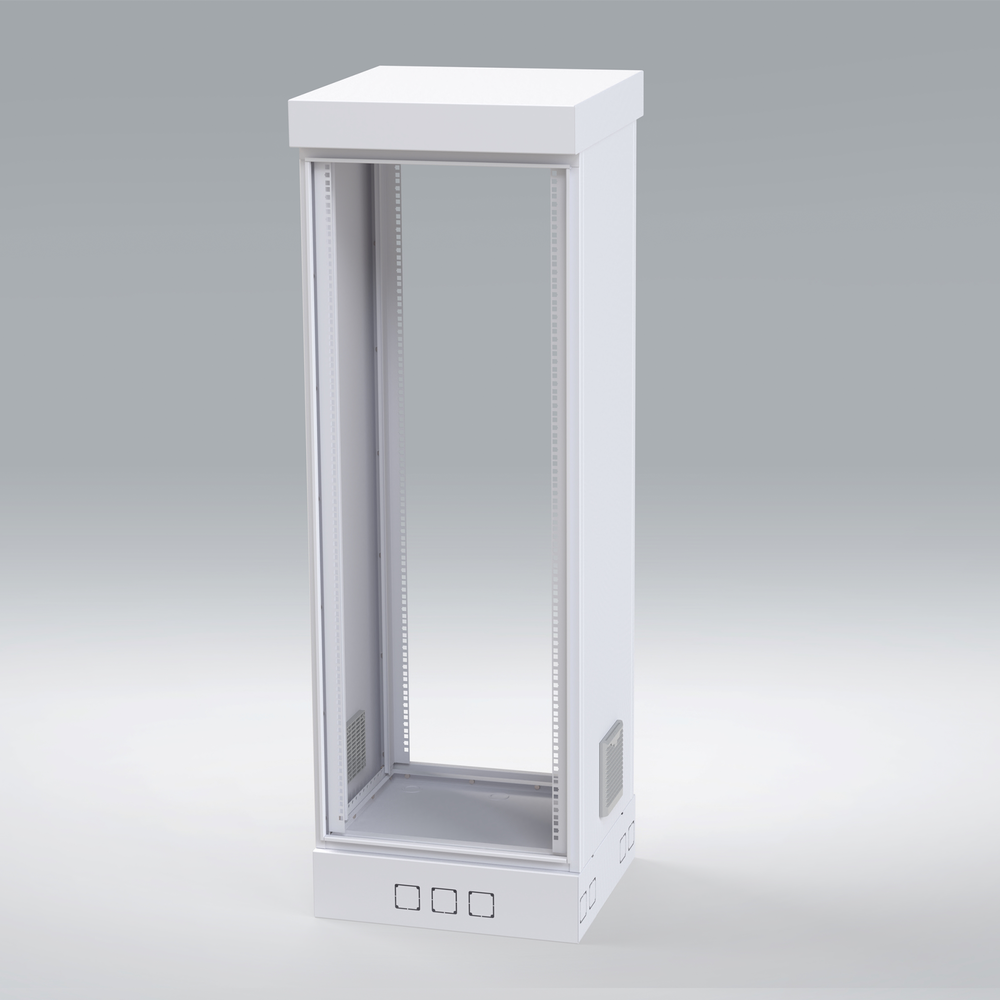Gabinete para Piso, Capacidad, 31 Unidades de Rack, Doble puerta y Postes frontales e intermedios ajustables, Color Blanco, Se envía el Gabinete Armado. - Imagen 5