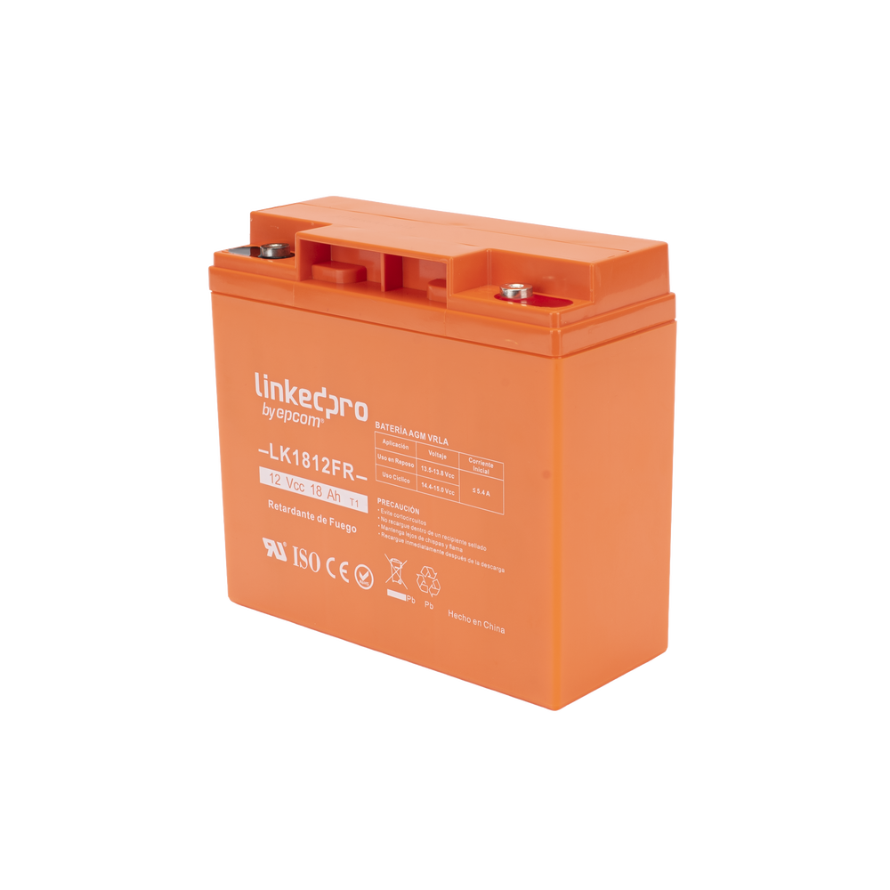 Batería de respaldo 12 V 18 Ah AGM | Certificada UL94-V0 Retardante a la Flama | Especial para Seguridad Electrónica | Vida útil 5 años | Terminales T1 - Imagen 3