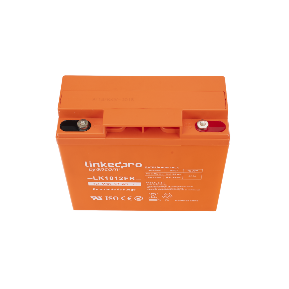 Batería de respaldo 12 V 18 Ah AGM | Certificada UL94-V0 Retardante a la Flama | Especial para Seguridad Electrónica | Vida útil 5 años | Terminales T1 - Imagen 4