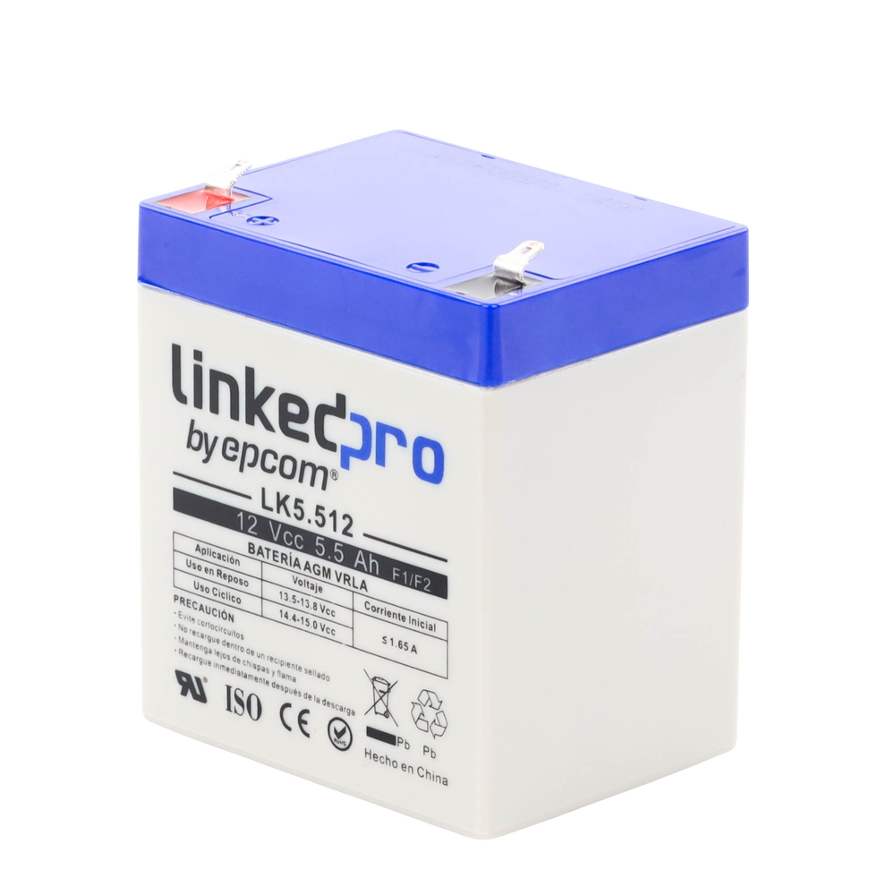 Batería 12 V 5.5 Ah AGM | Certificada UL94-HB Resistencia a la flama básica | Especial para Seguridad Electrónica | Vida útil 5 años | Terminales F1 + Adaptador F2 - Imagen 3