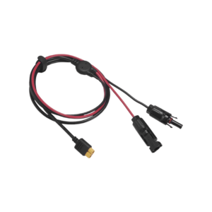 Cable 2.5 m, Negro, Calibre 12 AWG con Terminales MC4 Macho y Hebra para Terminal XT60