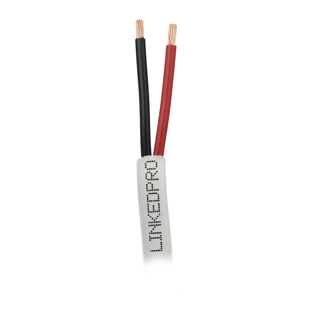 Bobina de Cable 305 Metros (1000 Pies): 2 x 16 AWG, Color Blanco, CMR, Para Sistemas de Seguridad y Alarmas