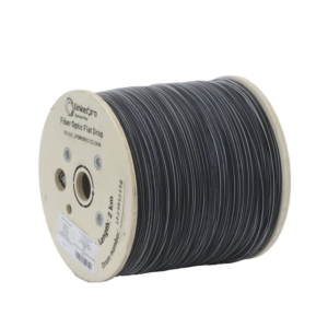 Carrete de 2 Kil?metros de Fibra ?ptica Drop Plana, Interior/Exterior G.657A2 Monomodo de 1 Hilo (Unifibra), Diel?ctrica, Forro Negro, Compatible con Conectores FASC, FASCUP, FASCLC