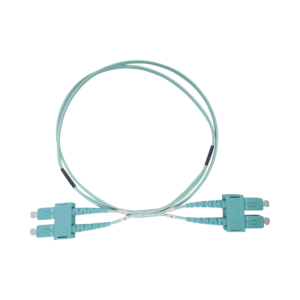 Jumper de Fibra ?ptica Multimodo OM3 50/125 SC-SC OFNR (Riser), 2.0 mm, D?plex, Aqua, 3 Metros (9.84 Pies)