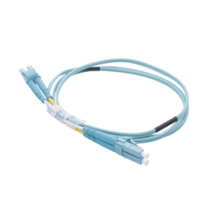 Jumper de Fibra ?ptica Multimodo OM4 50/125 LC-LC OFNR (Riser), 2.0 mm, D?plex, Aqua, 1 metro (3.28 pies)